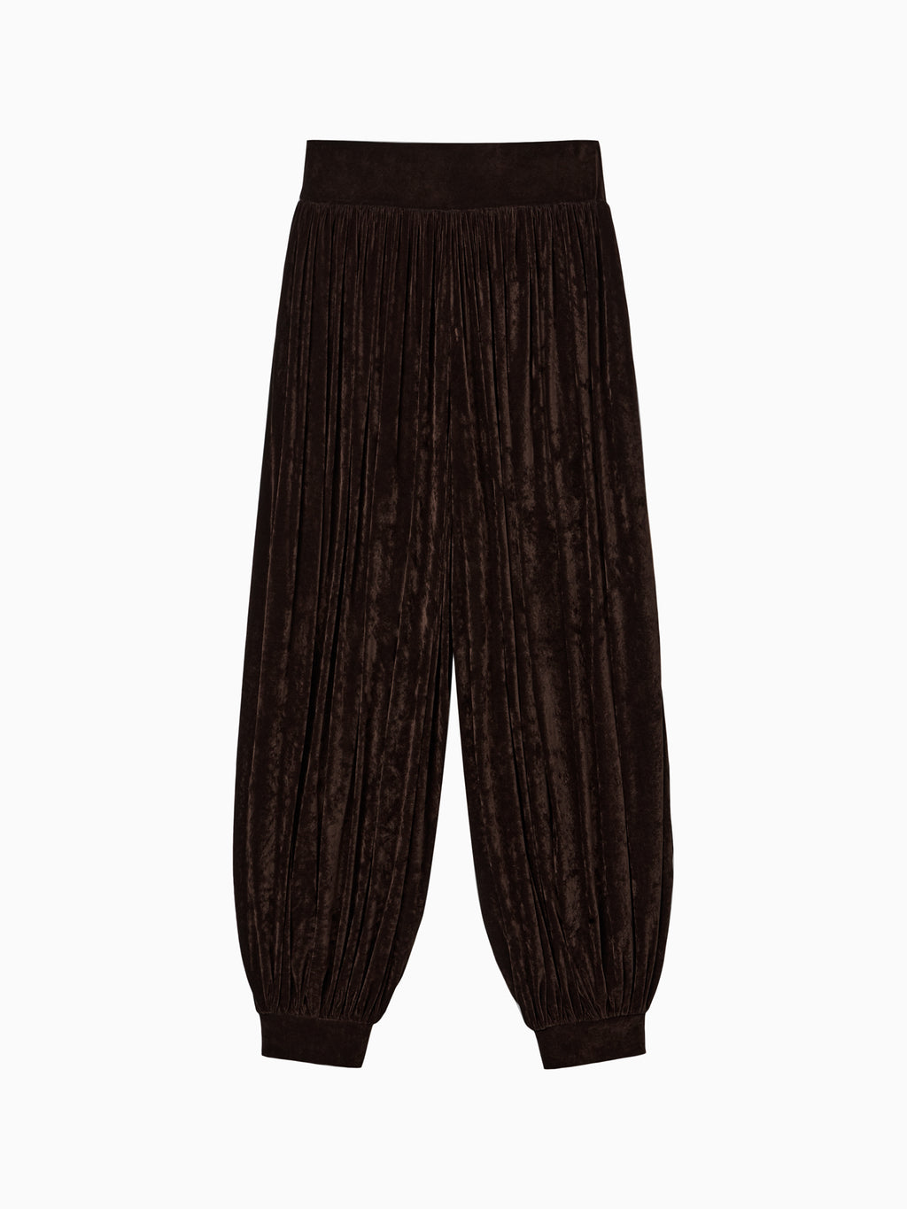 Velvet Parachute Pants Brown