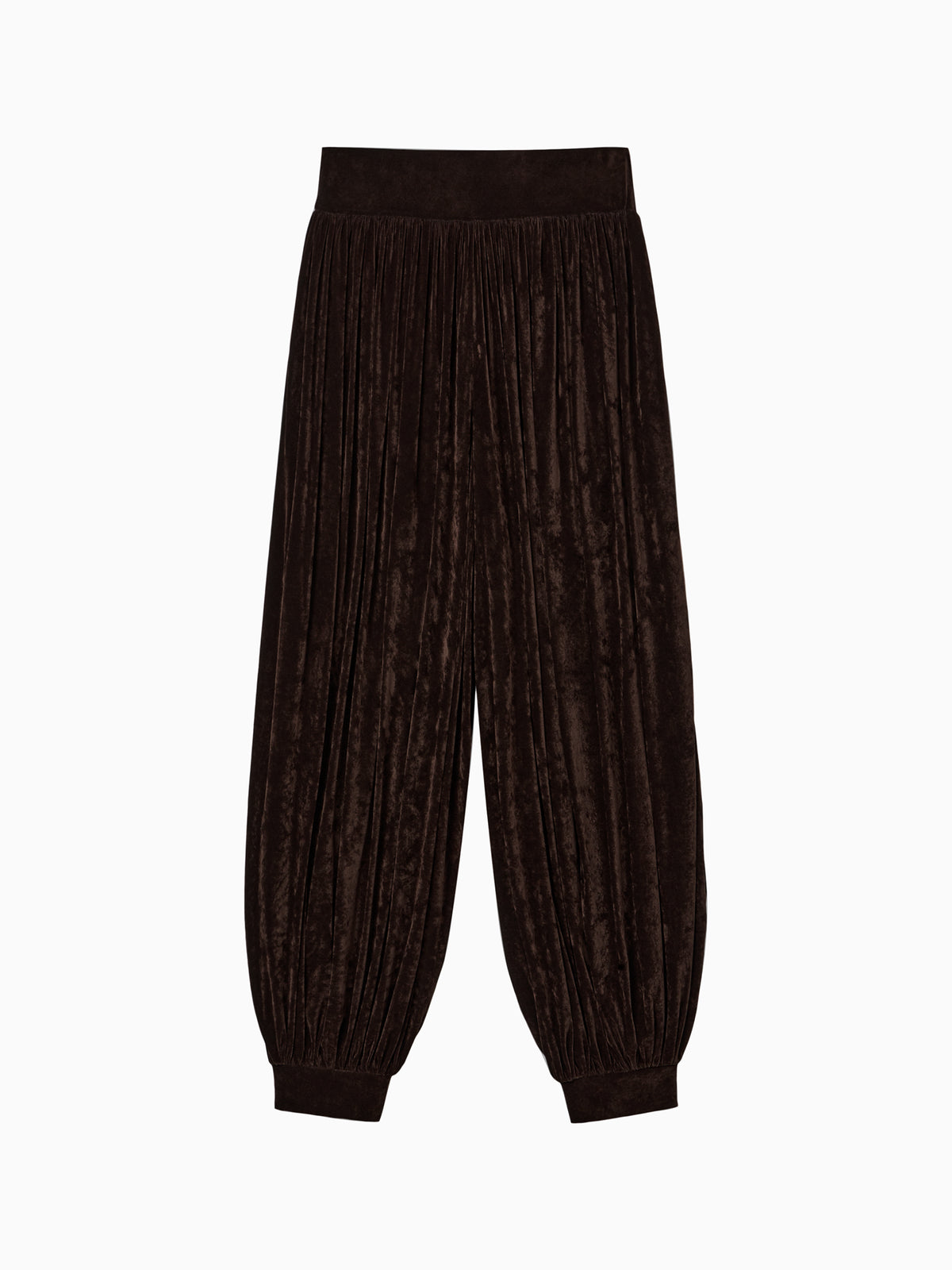 Velvet Parachute Pants Brown