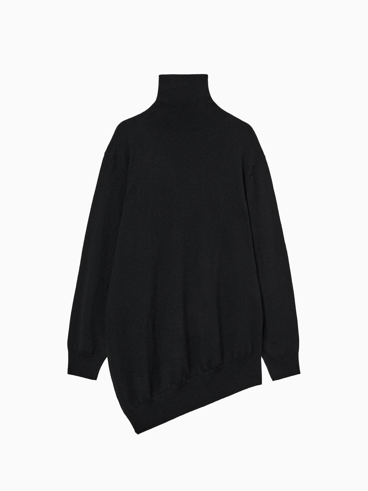 Wool Blend Turtleneck Knit Black