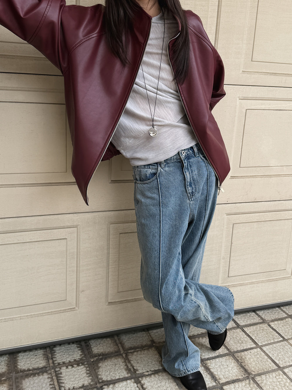 Real Lamb Minimal Jumper Burgundy