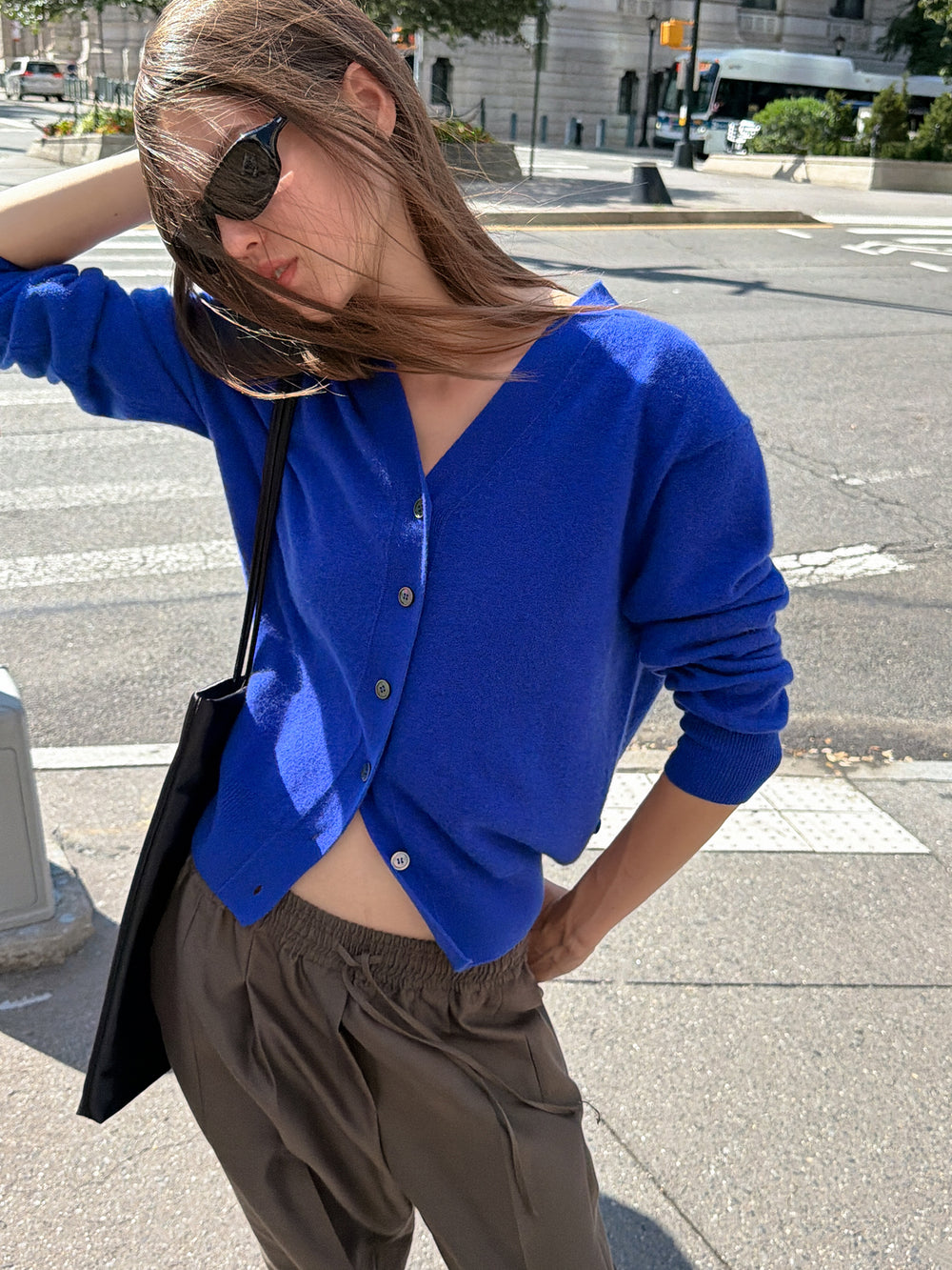 Cashmere 100 Padded Cardigan Ultramarine