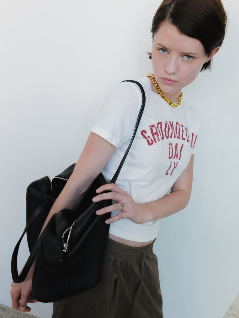 Summer Wool Banding Pants Brown