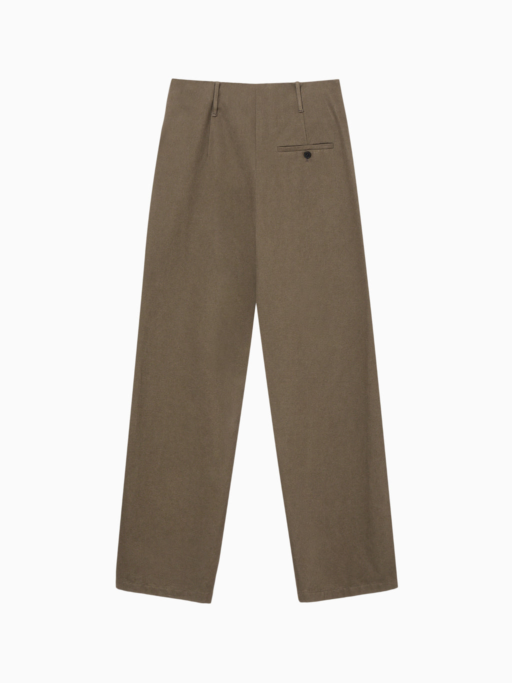 Cotton Volume Tuck Pants Brown