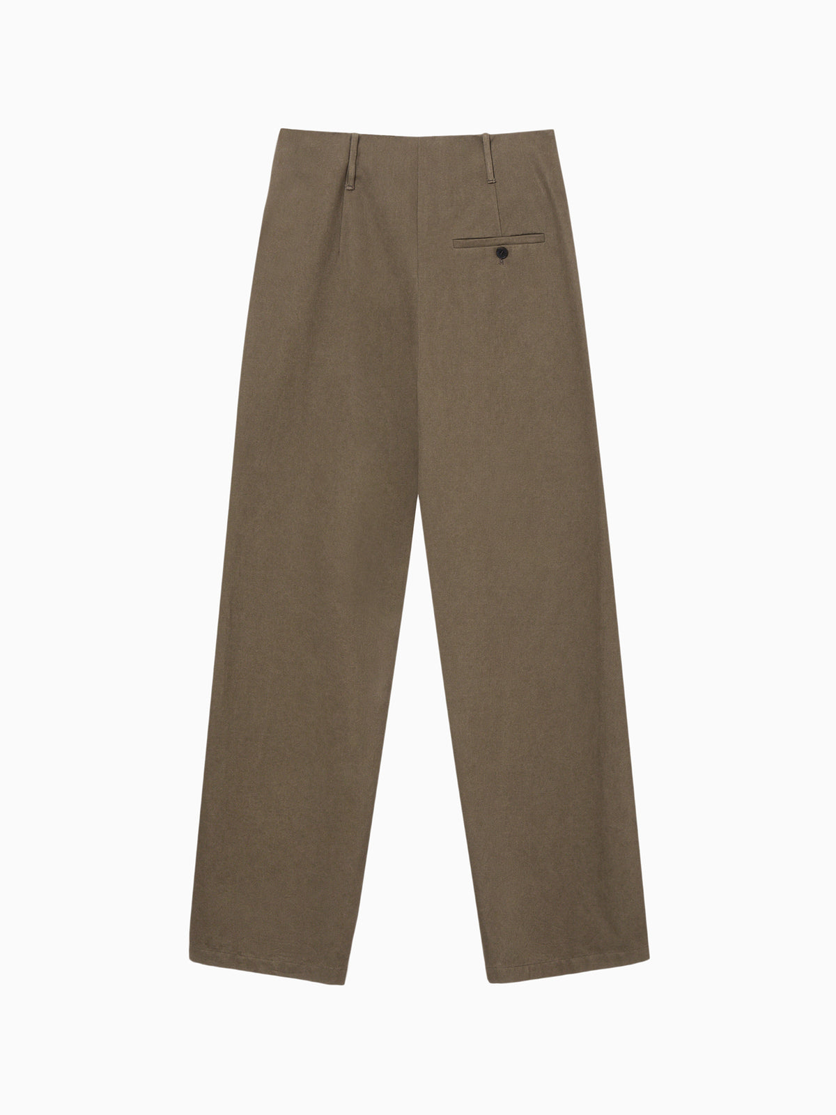 Cotton Volume Tuck Pants Brown