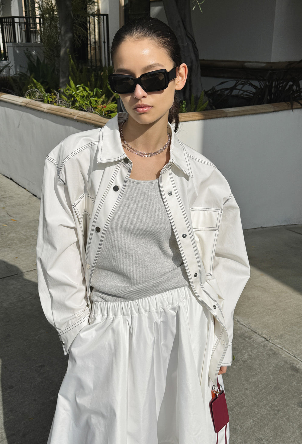 Stitch Pocket Shirt White