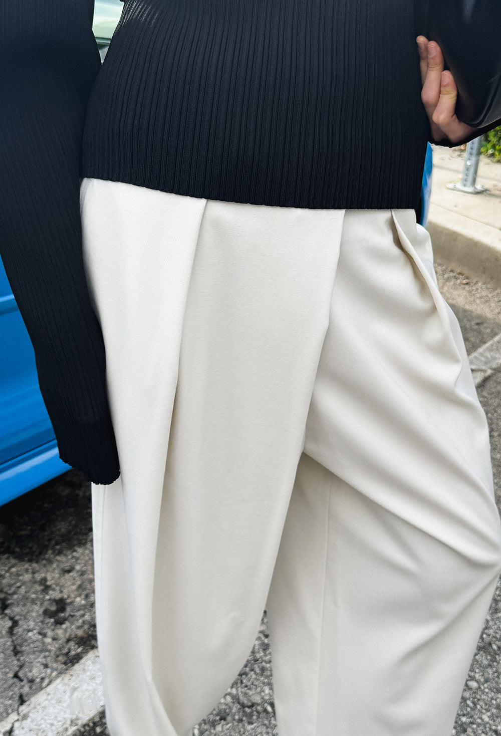 Wool Wrap Trousers Light Beige