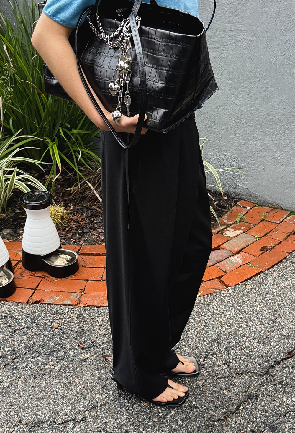 Wool Wrap Trousers Black