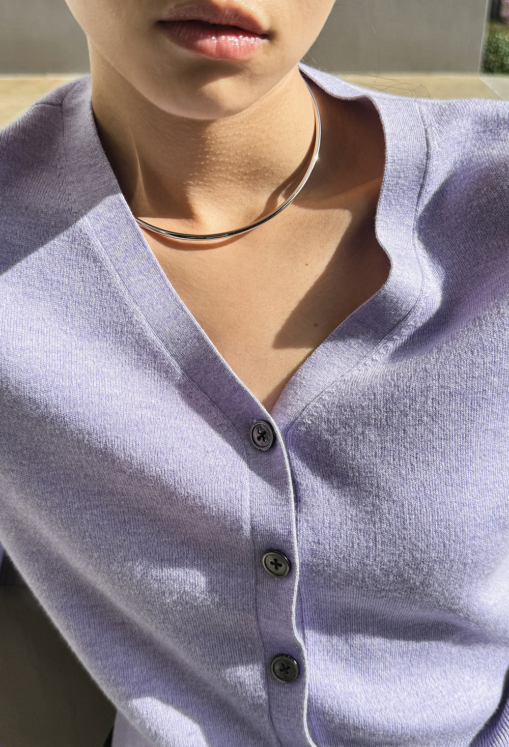 Spring Wool Cardigan Lavender