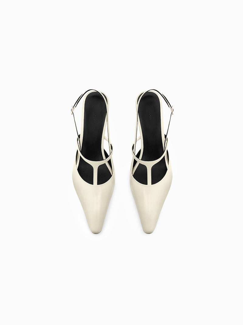 T-Strap Slingback Ivory