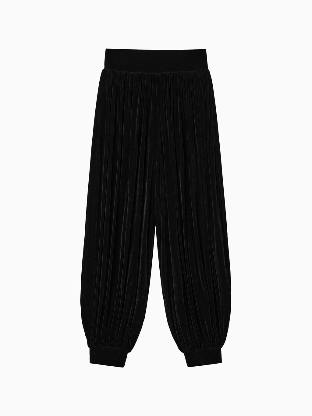 Velvet Parachute Pants Black