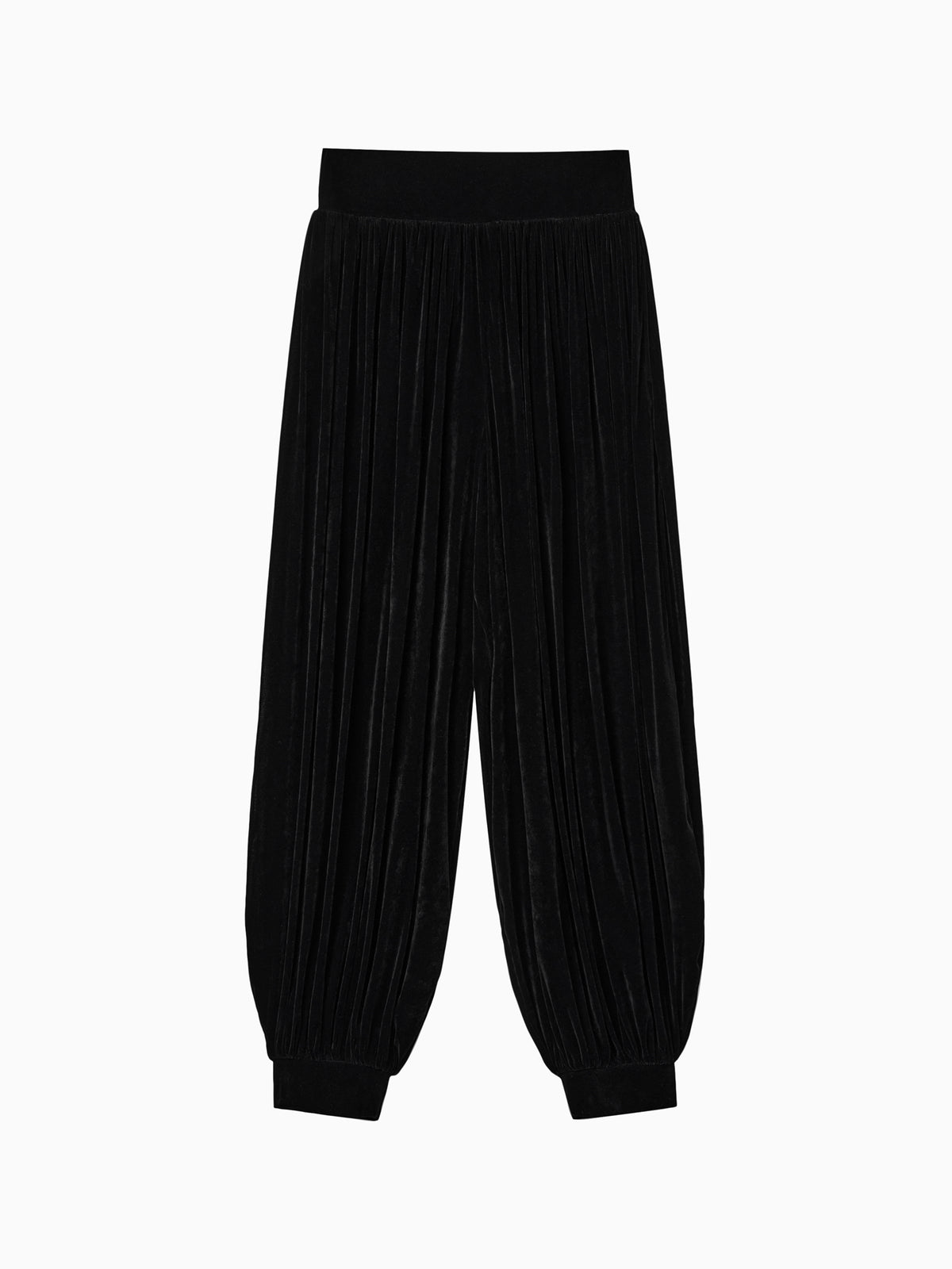 Velvet Parachute Pants Black