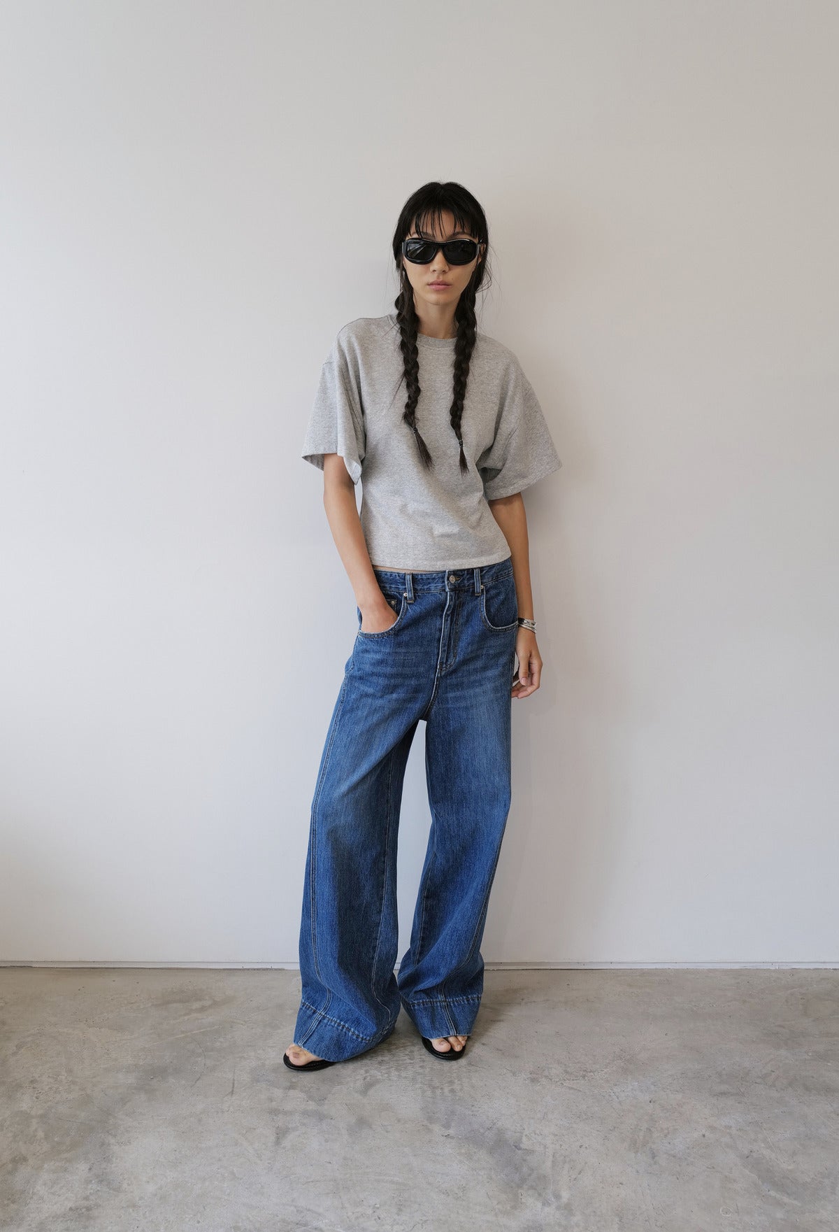 데일리 라운지 티셔츠 그레이
