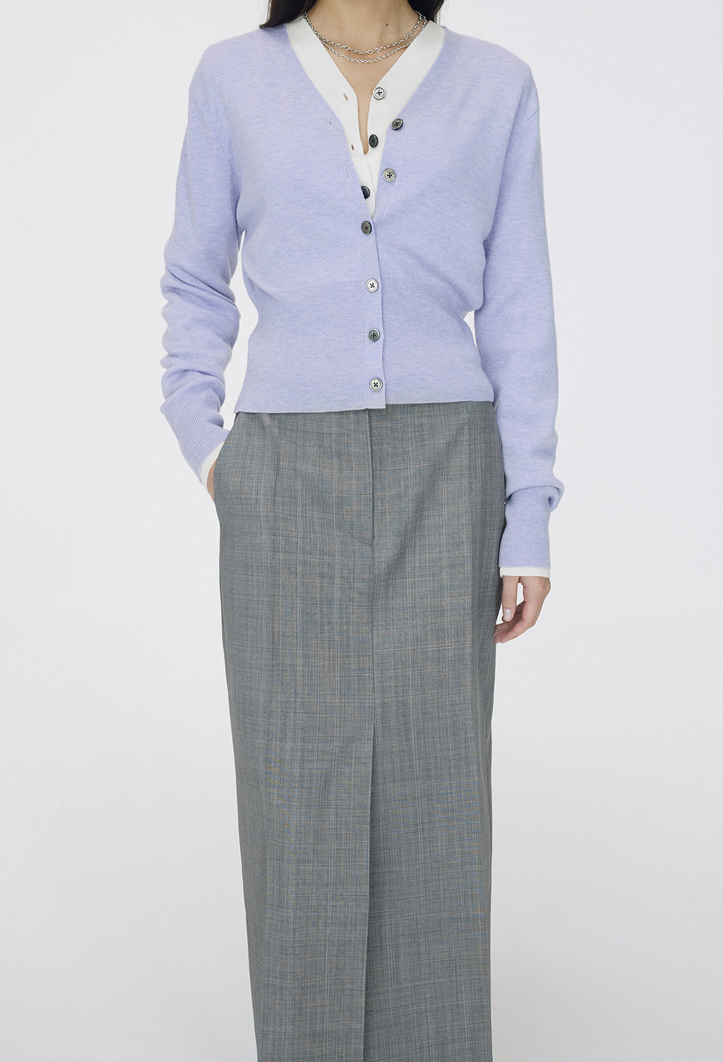 Spring Wool Cardigan Lavender