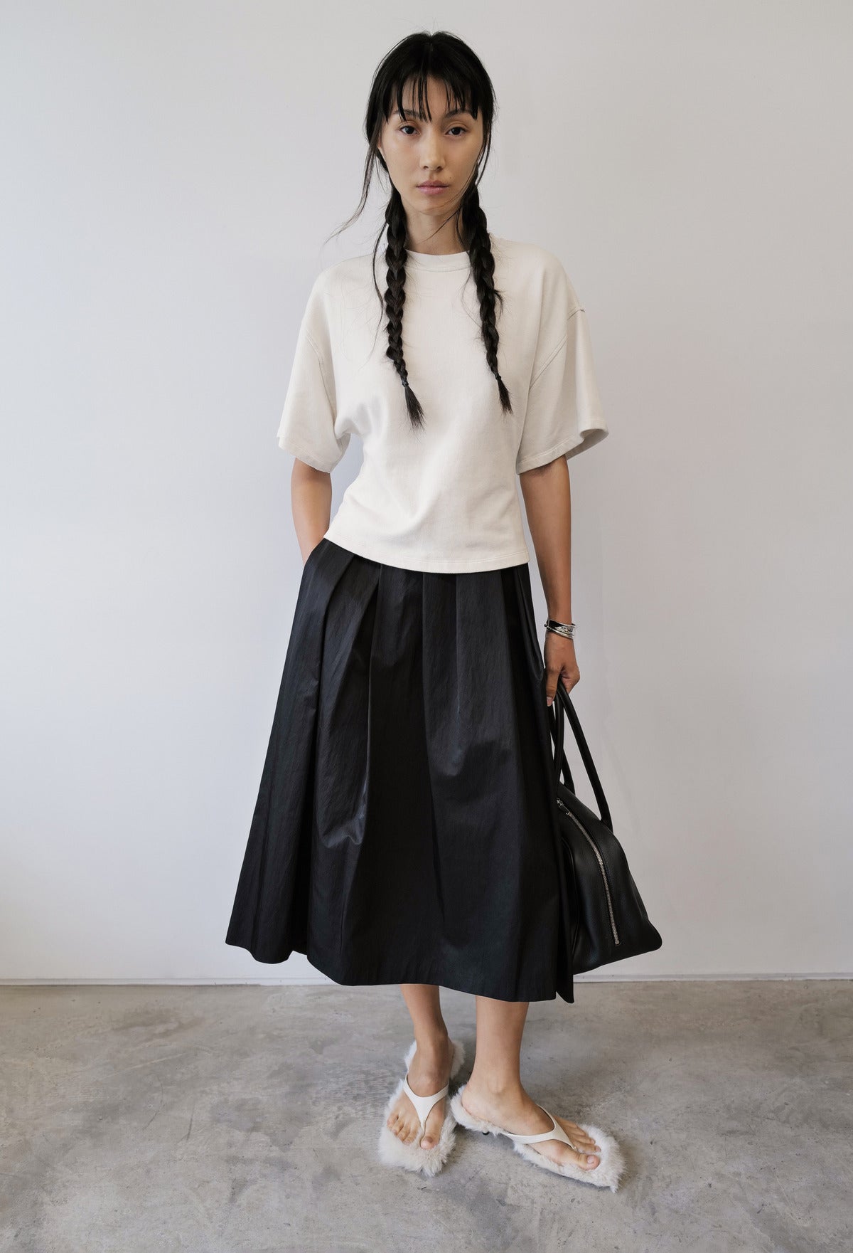 데일리 라운지 티셔츠 아이보리