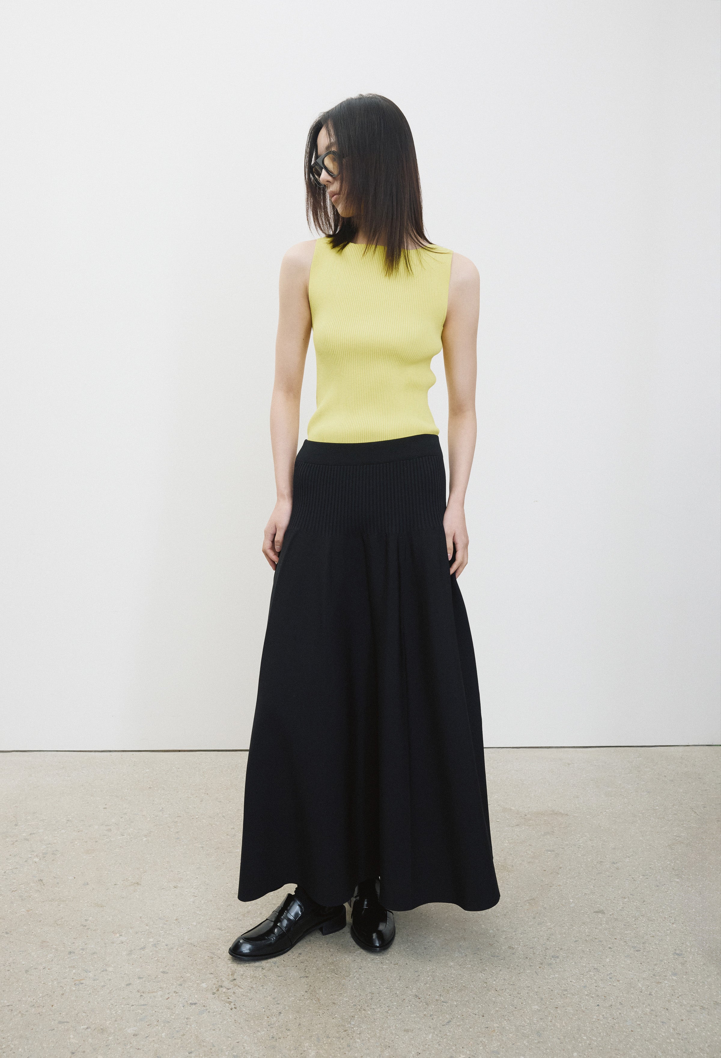 High-density Knit Top Yellow