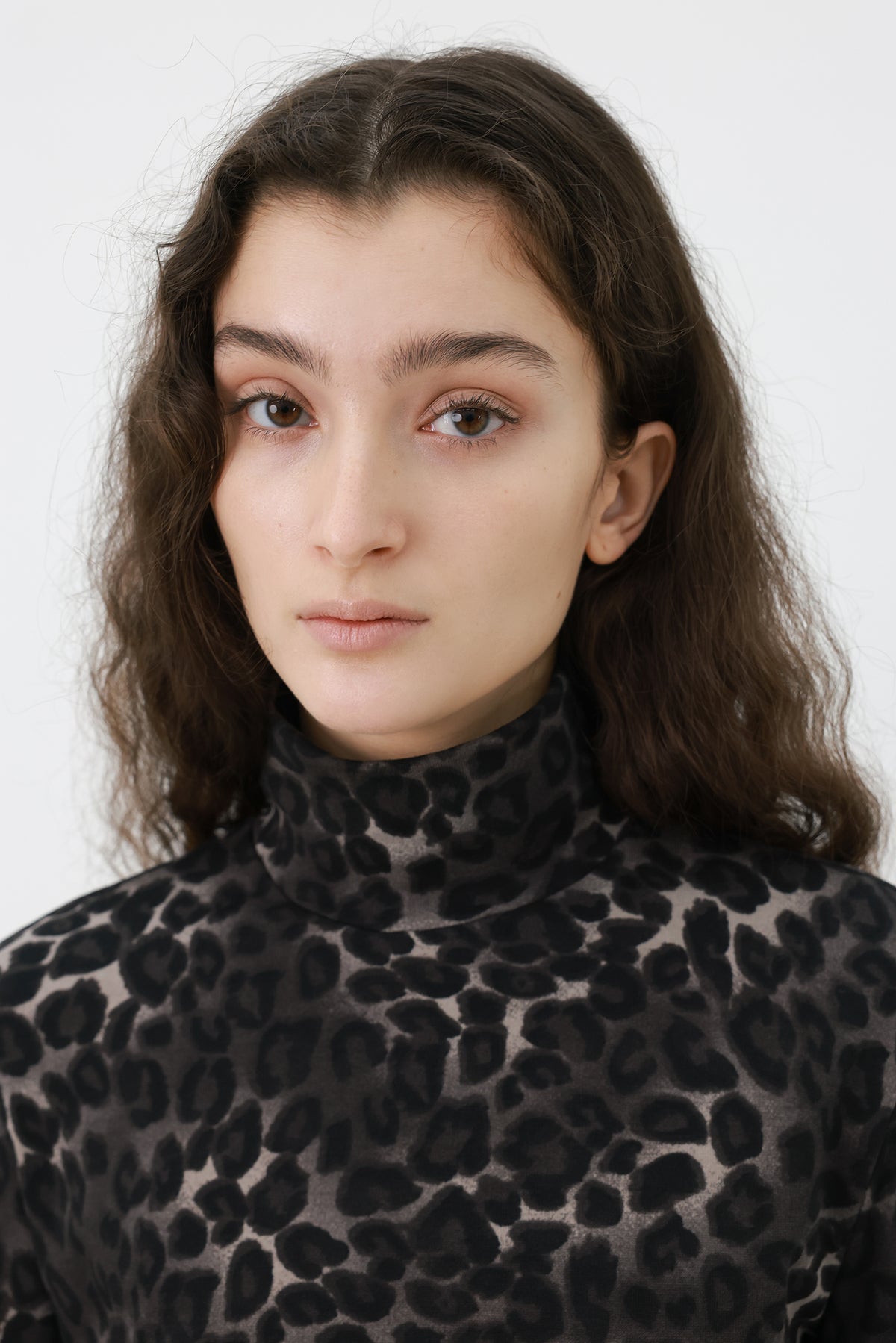 Leopard turtleneck T-shirt