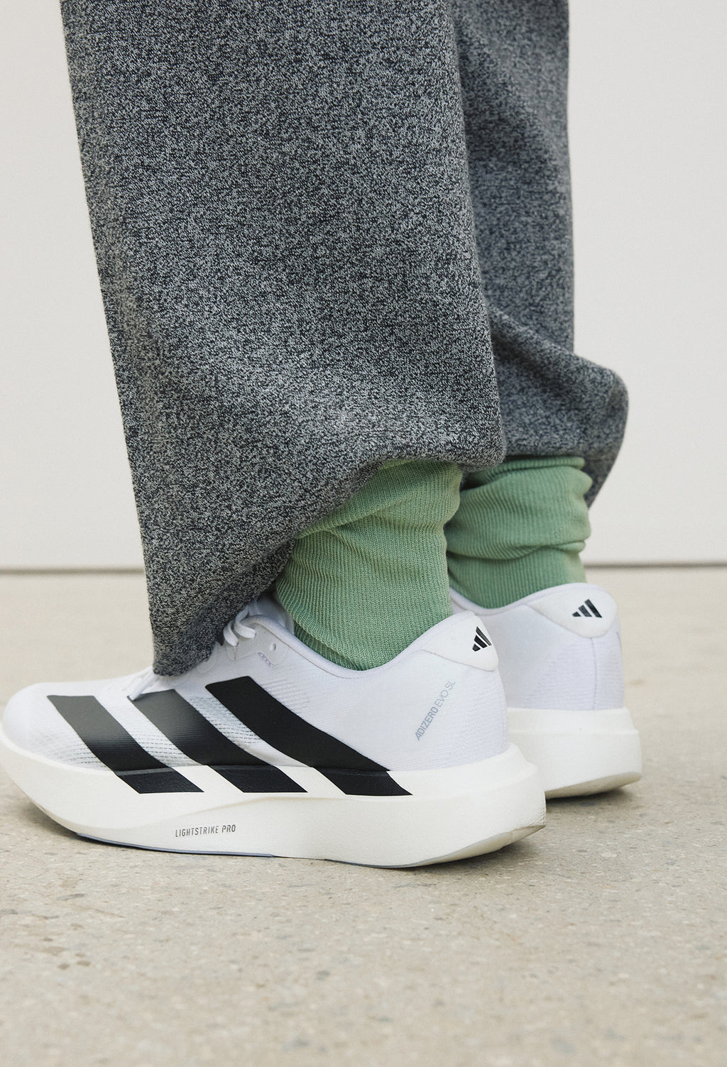 Washable Wool Cotton Knit Pants Melange Black