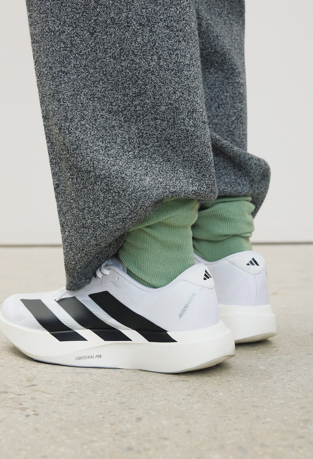 Washable Wool Cotton Knit Pants Melange Black