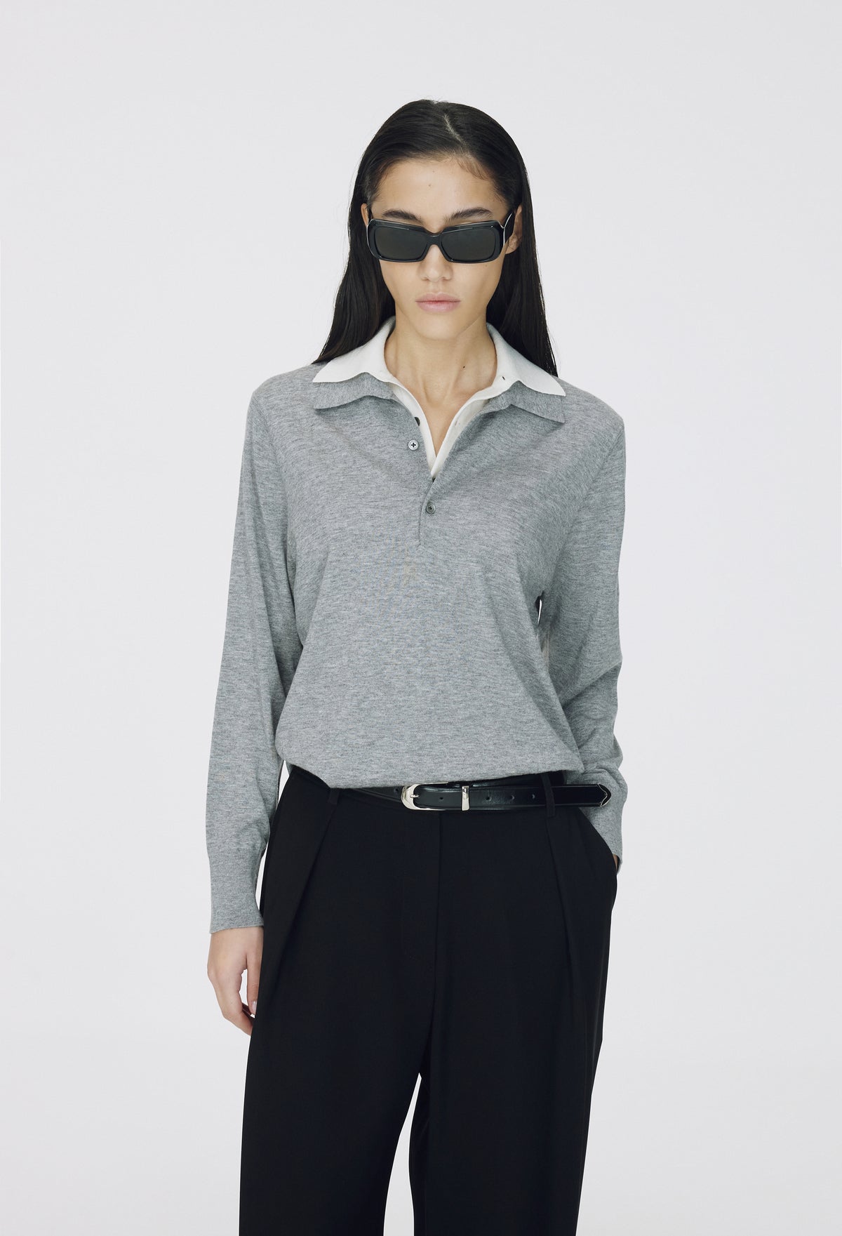 Spring Wool Pique Knit Gray