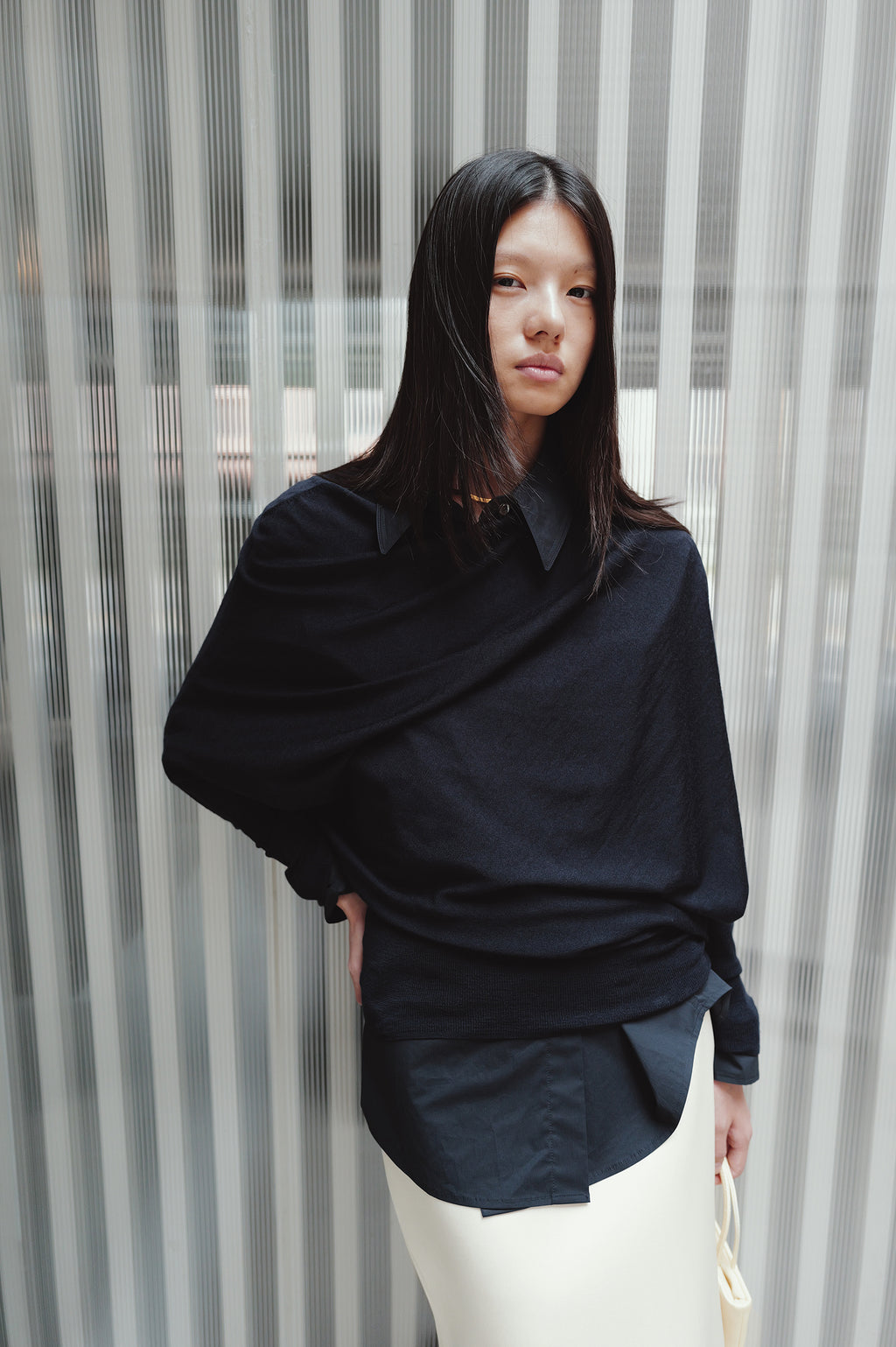 Washable 100% Wool Pullover Navy