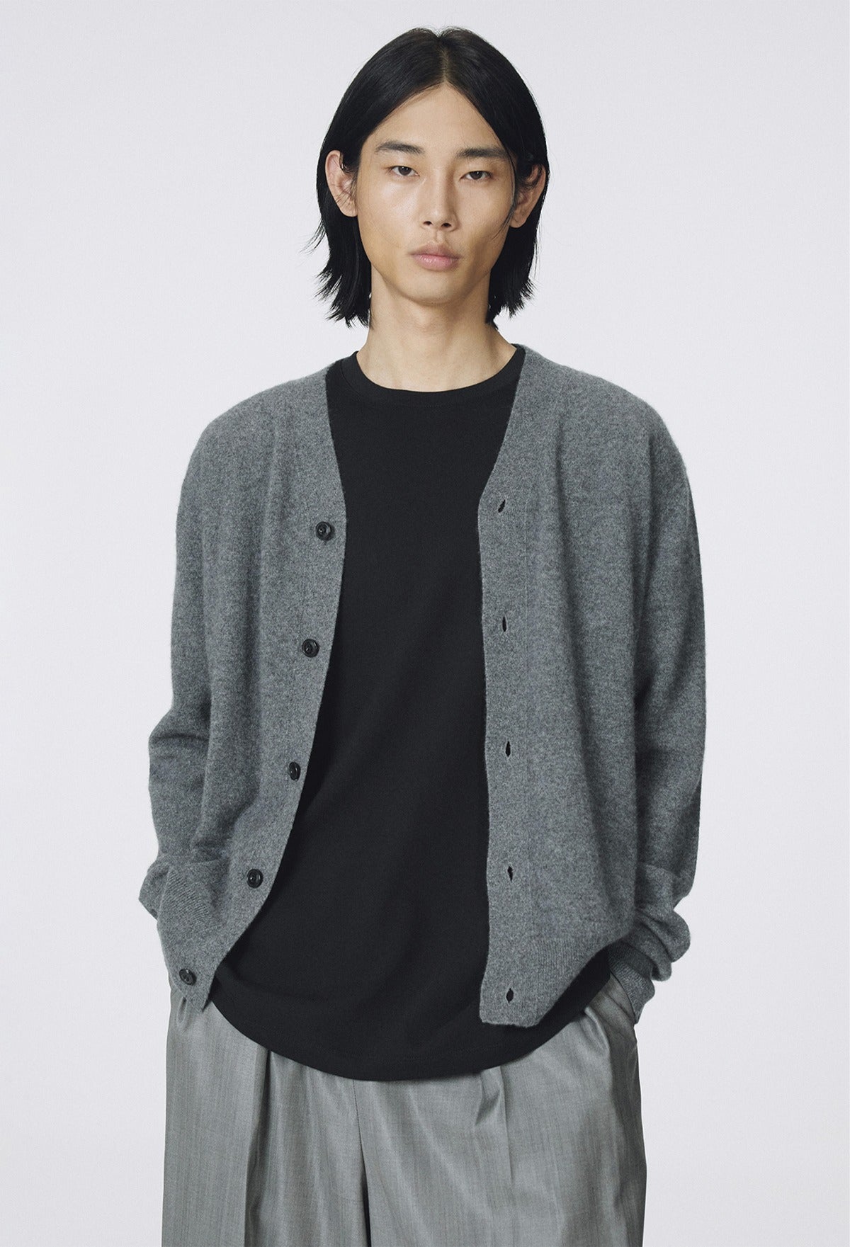Cashmere 100 Boy Cardigan Gray