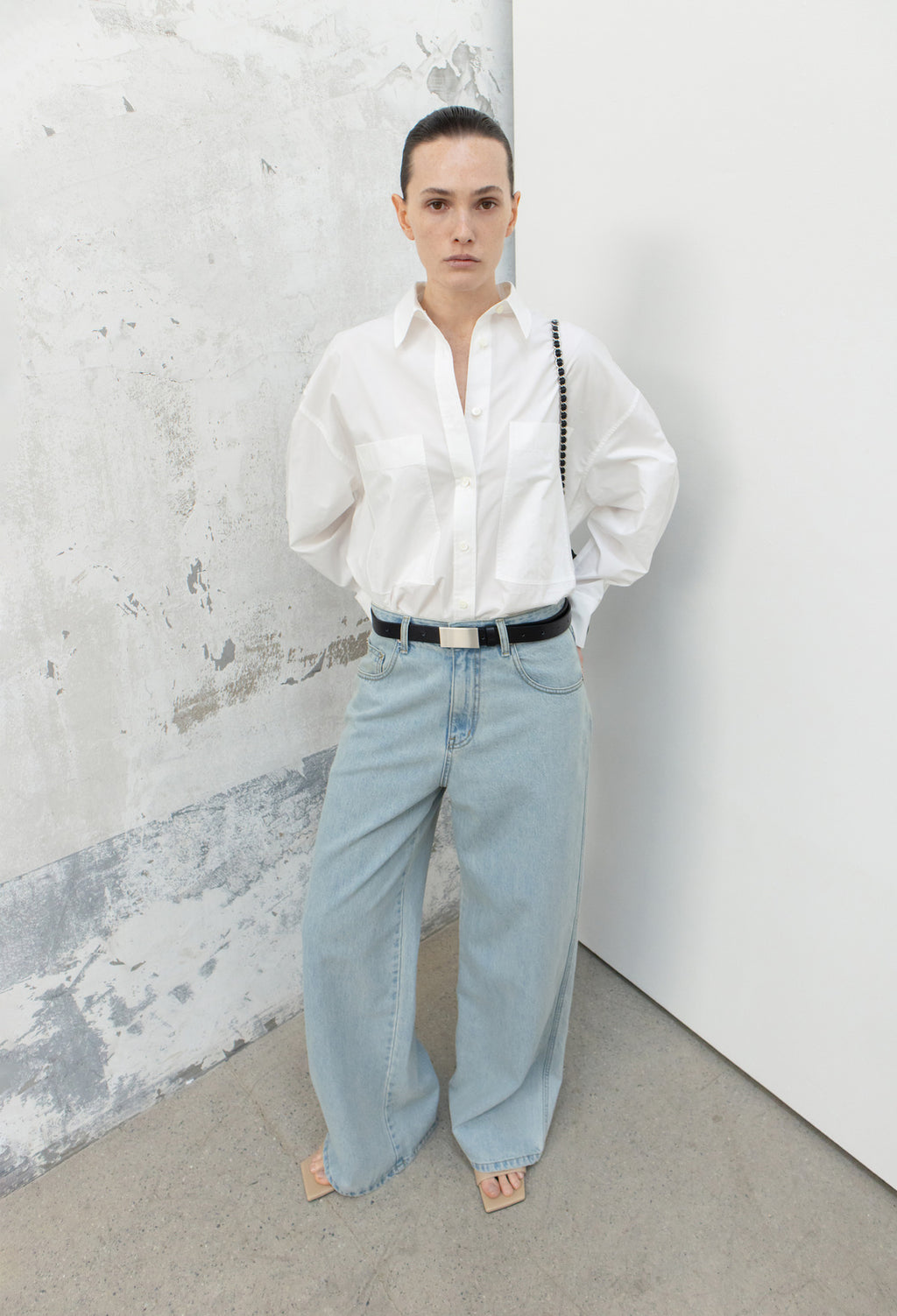 빅포켓 오버 셔츠 화이트