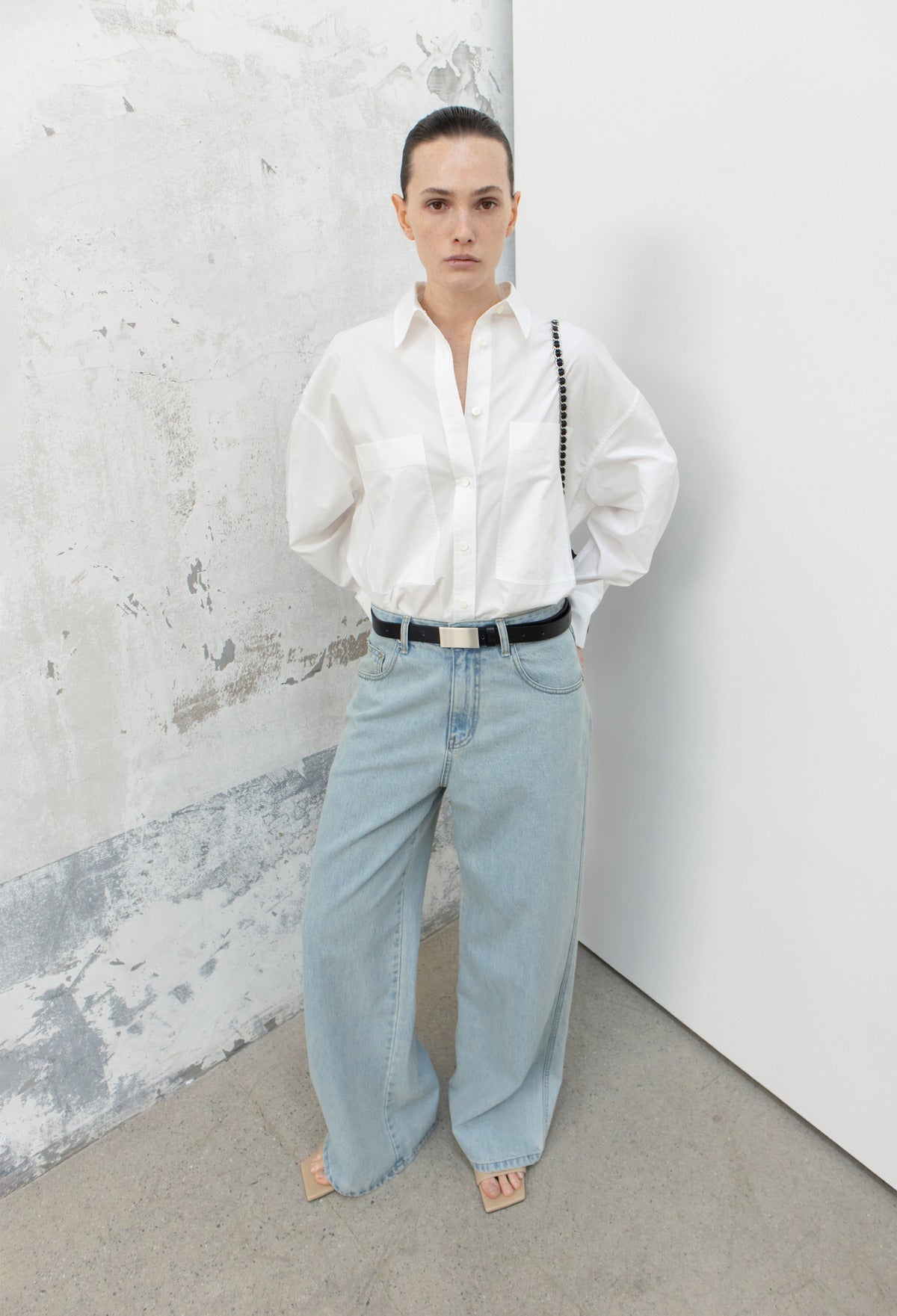 빅포켓 오버 셔츠 화이트