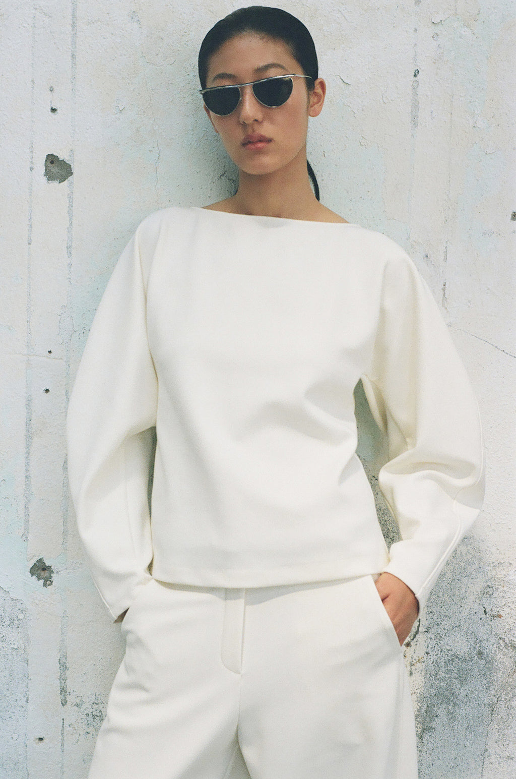 Barrel Jersey Blouse Ivory