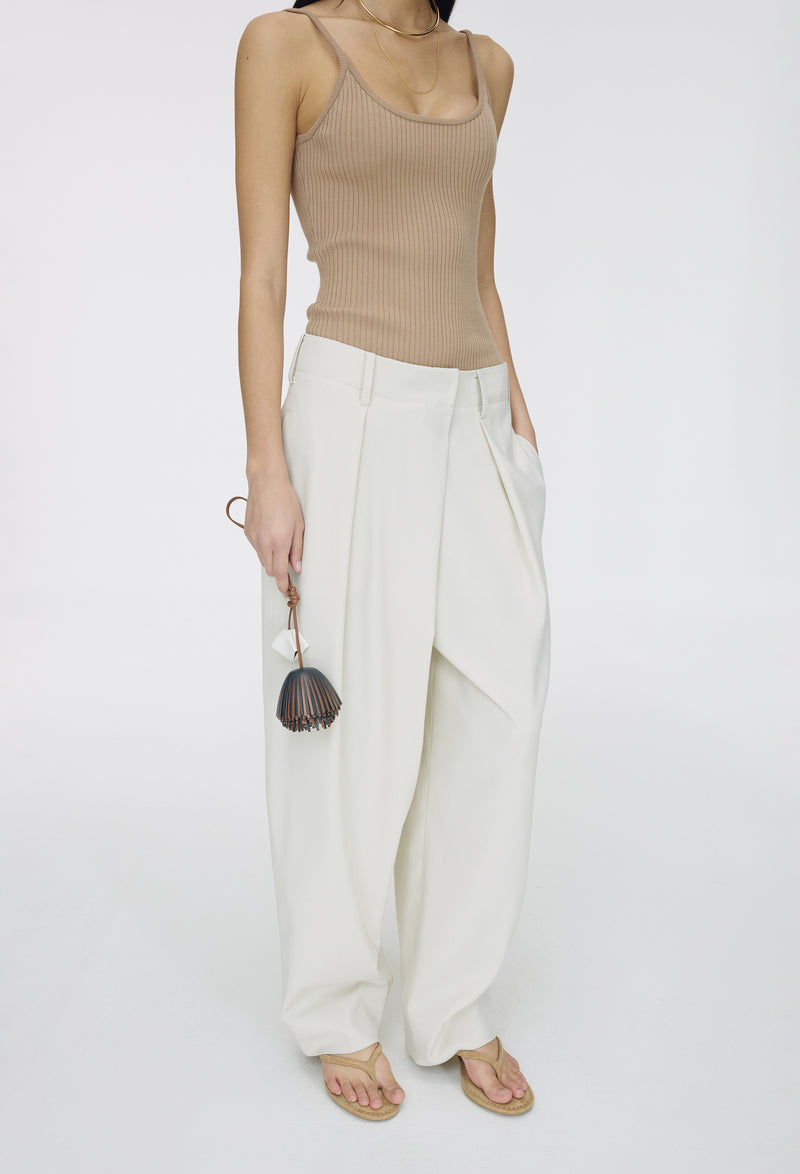 Wool Wrap Trousers Light Beige