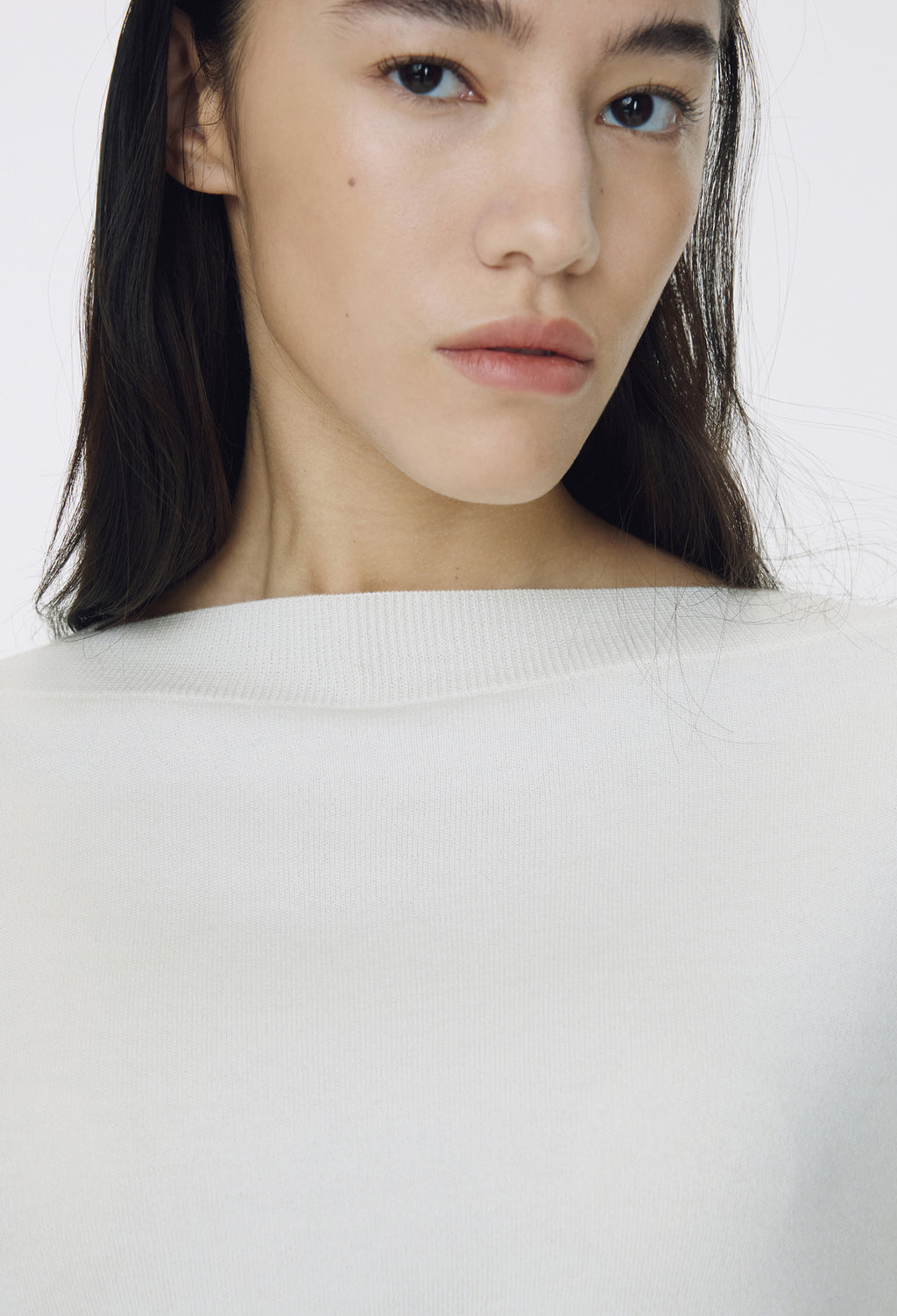 Spring Wool Boatneck Pullover Ivory