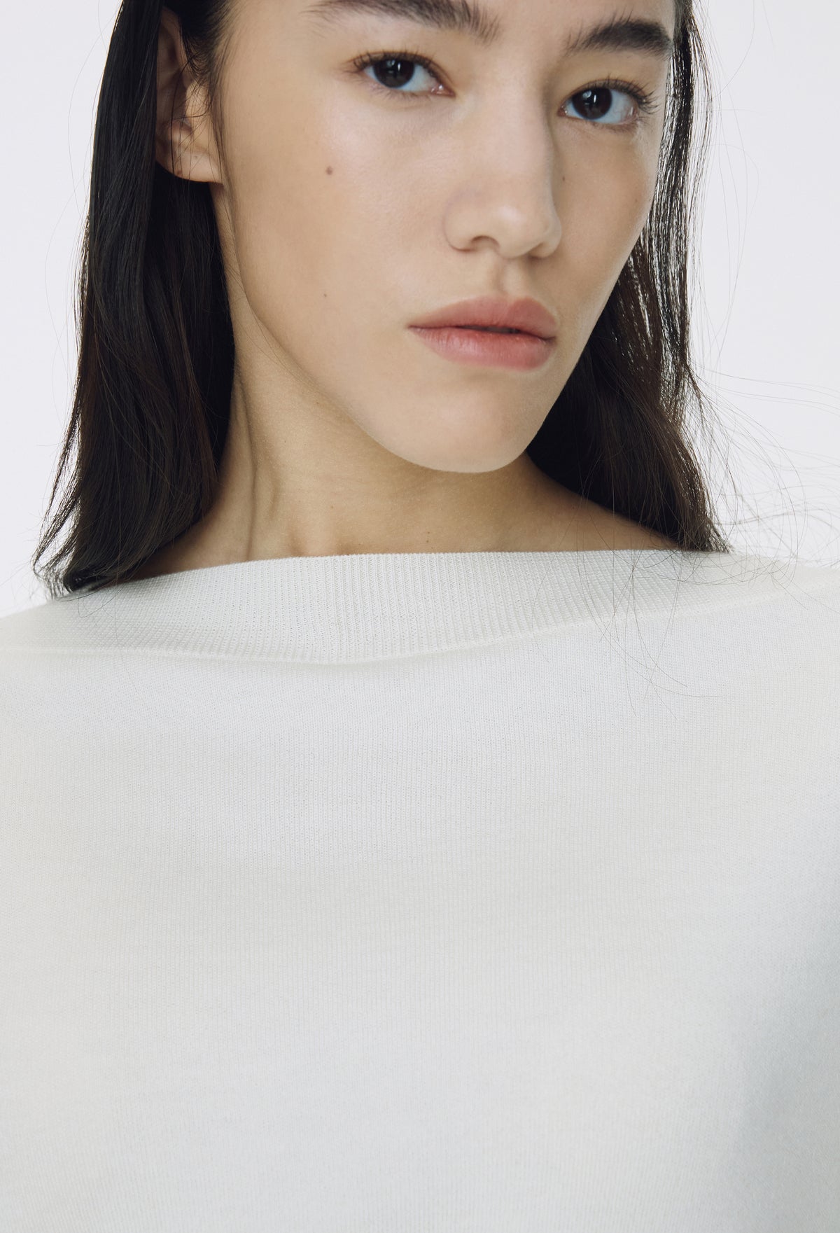 Spring Wool Boatneck Pullover Ivory