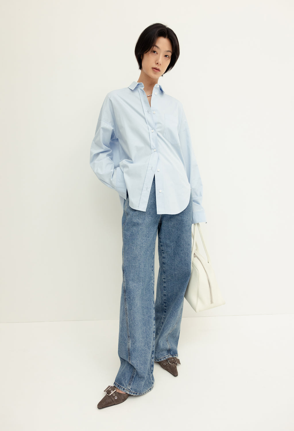 [리퍼브] 보이 박스 셔츠 라이트블루