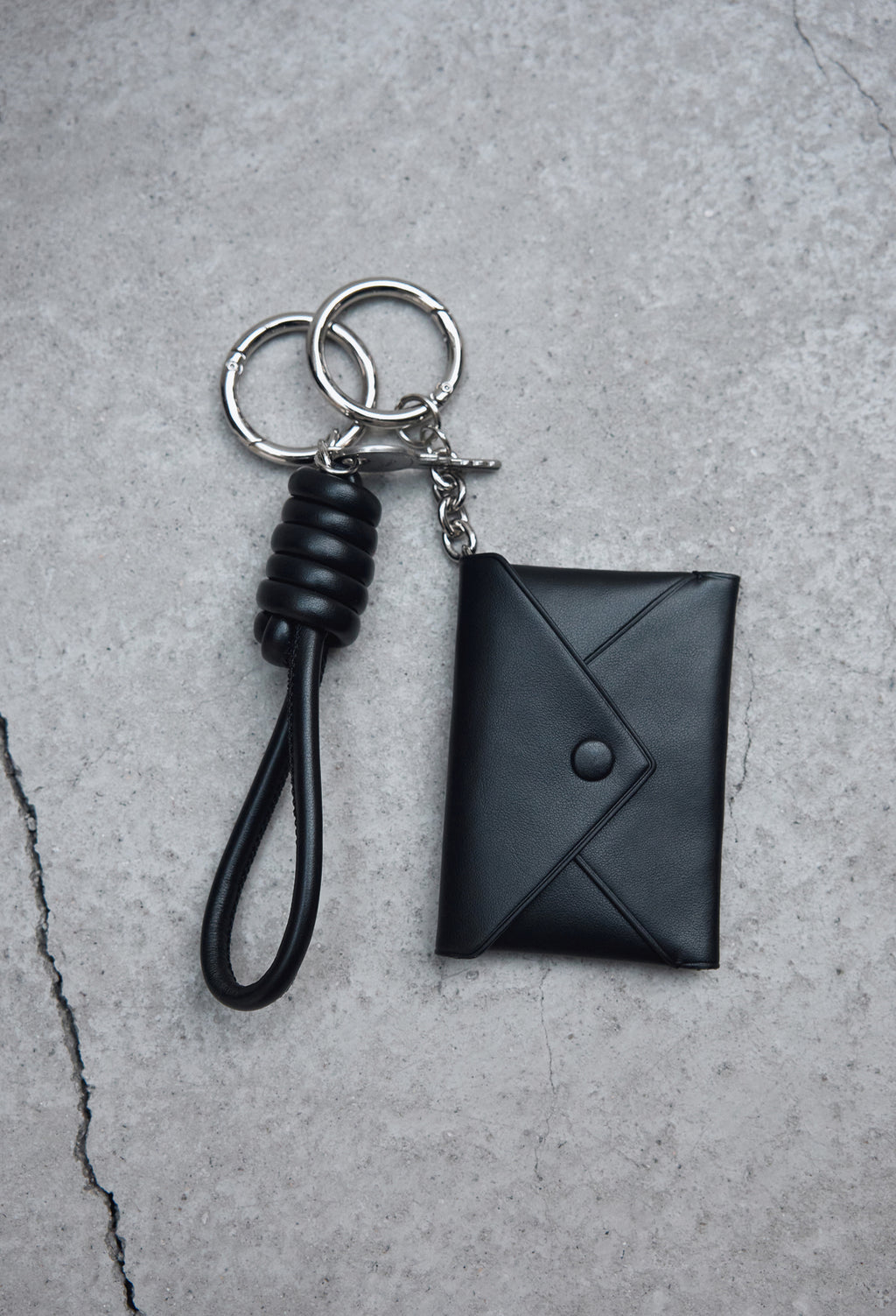 Card Wallet Keyring Black