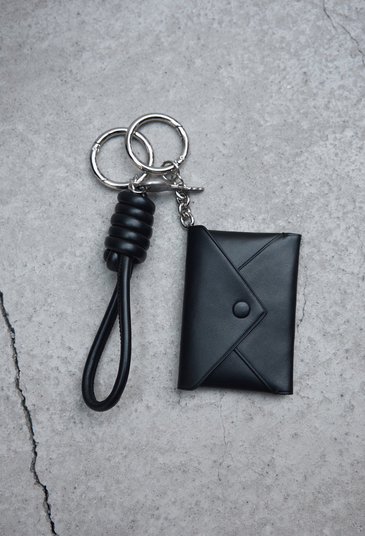 Card Wallet Keyring Black