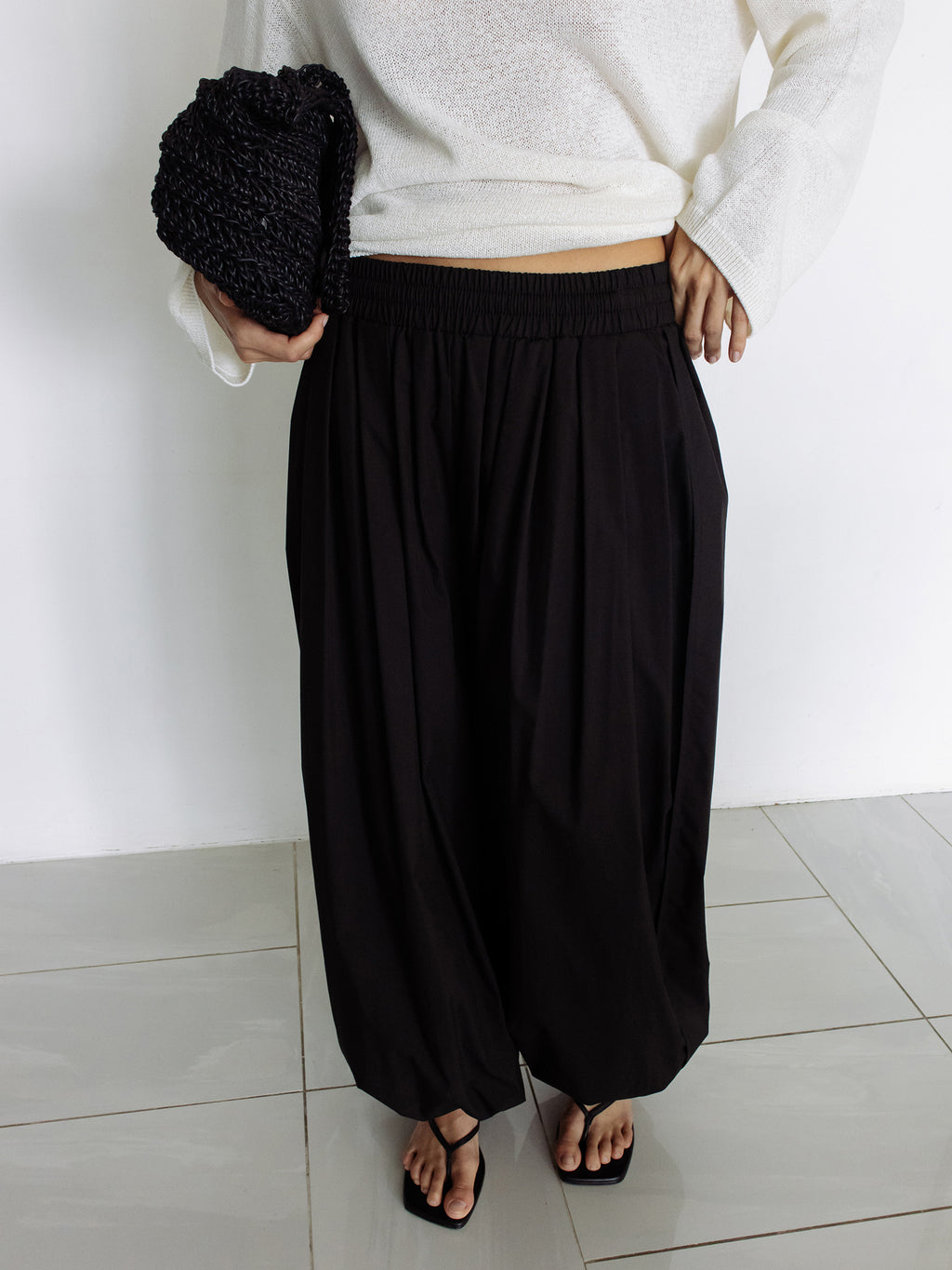 Parachute Banding Pants Black