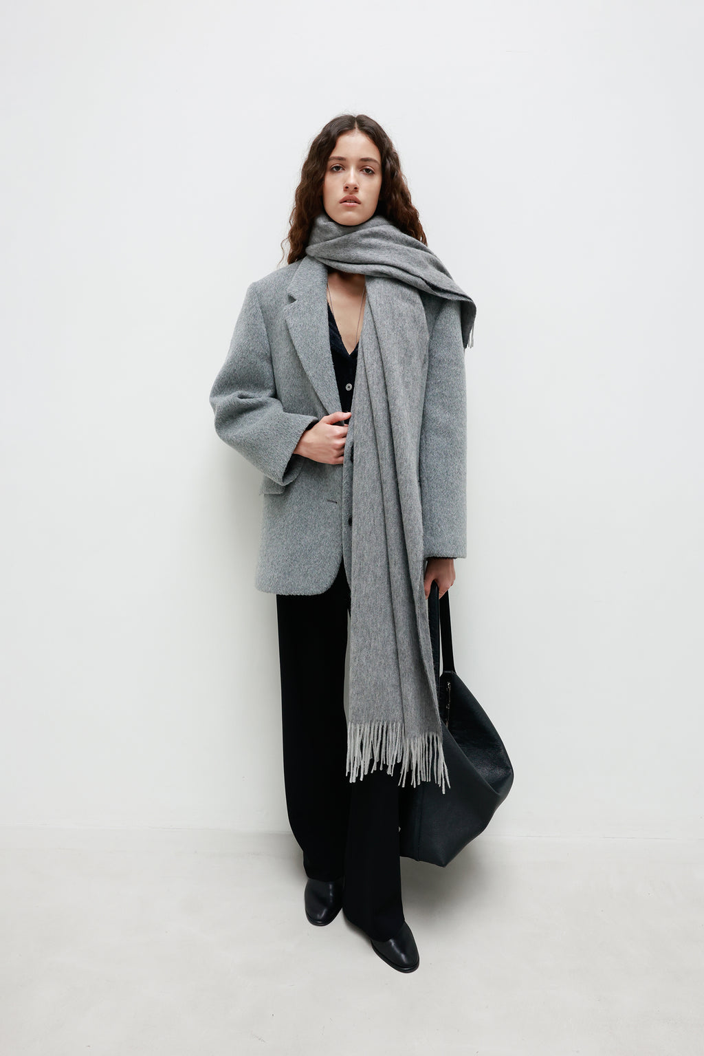 Combi Lambswool Muffler Gray