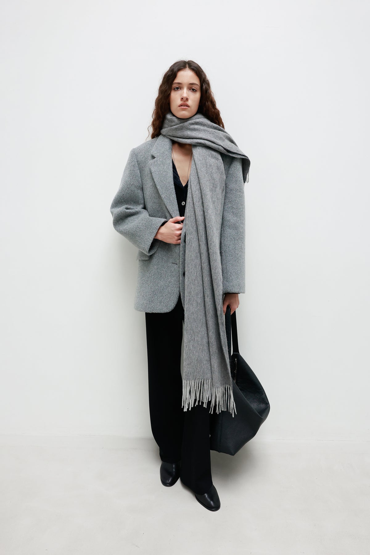 Combi Lambswool Muffler Gray