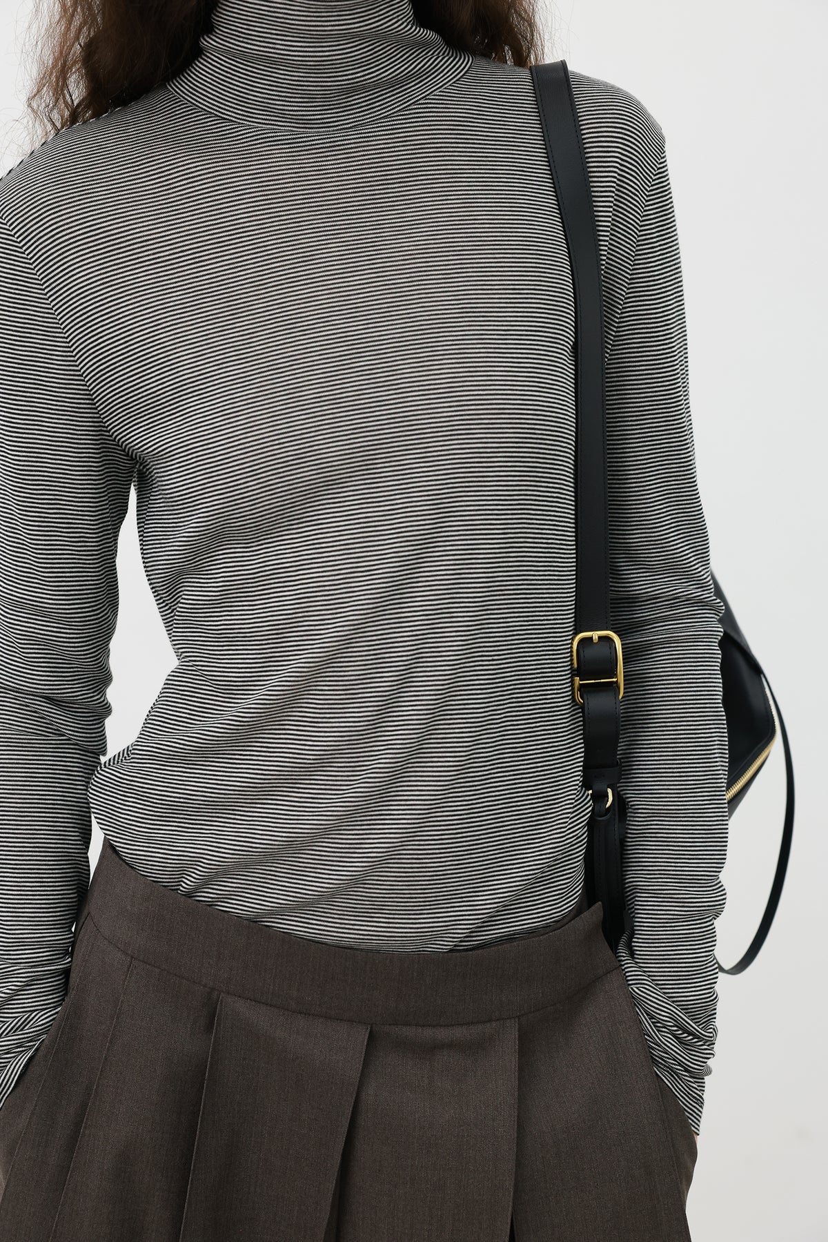 Striped turtleneck t-shirt