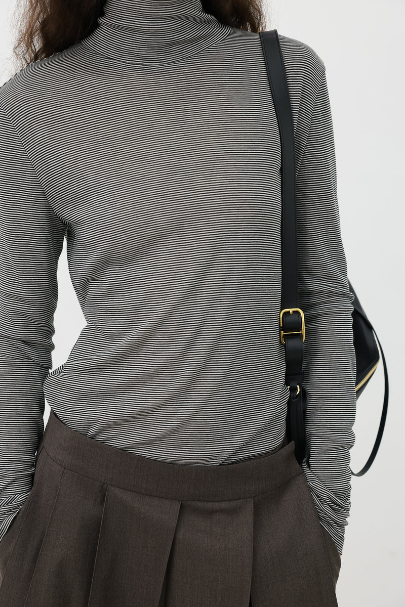 Striped turtleneck t-shirt