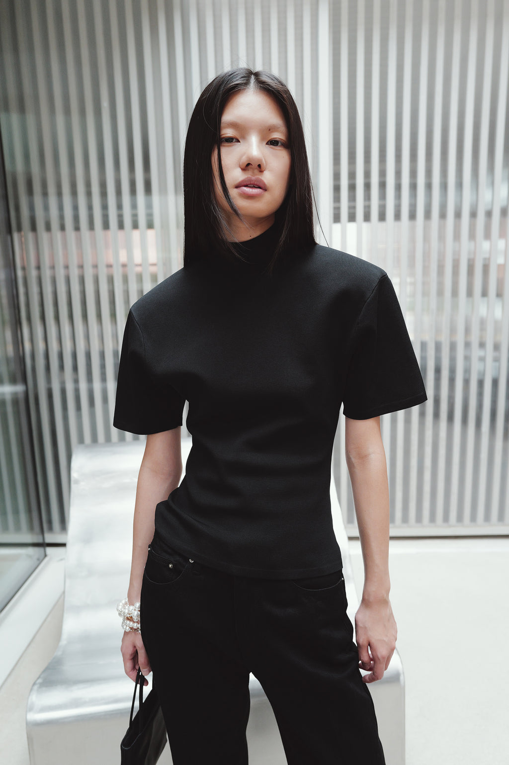 High-density short-sleeve knit