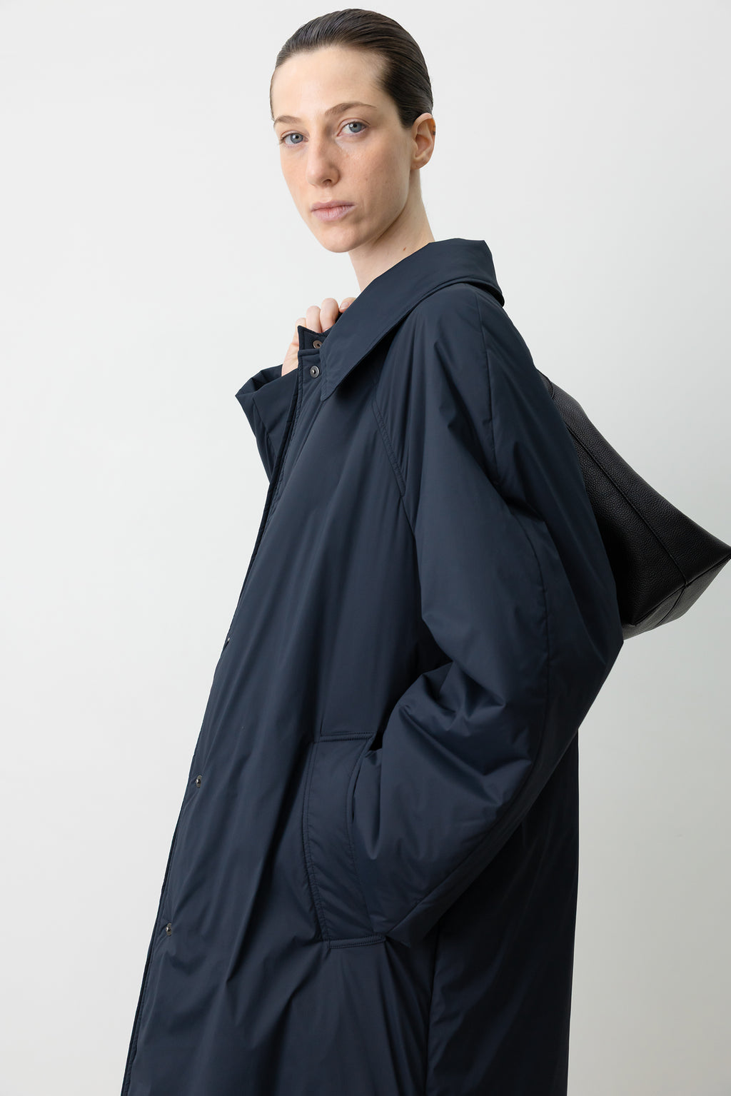 Padded Mac Coat Navy