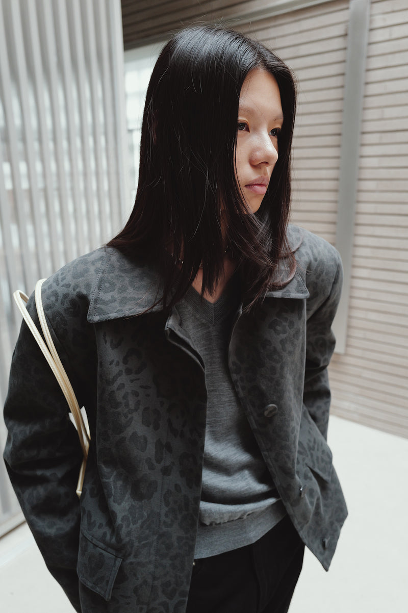 Leopard Mac Jacket Grey