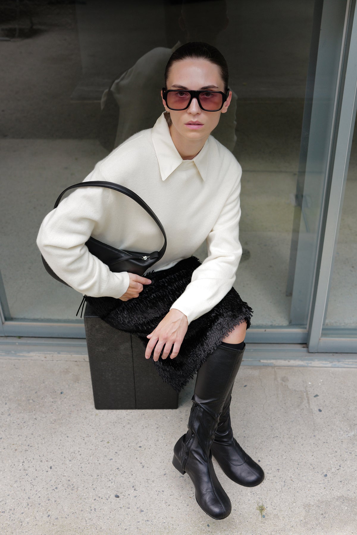 Cashmere 100% Oversized Pullover Ivory