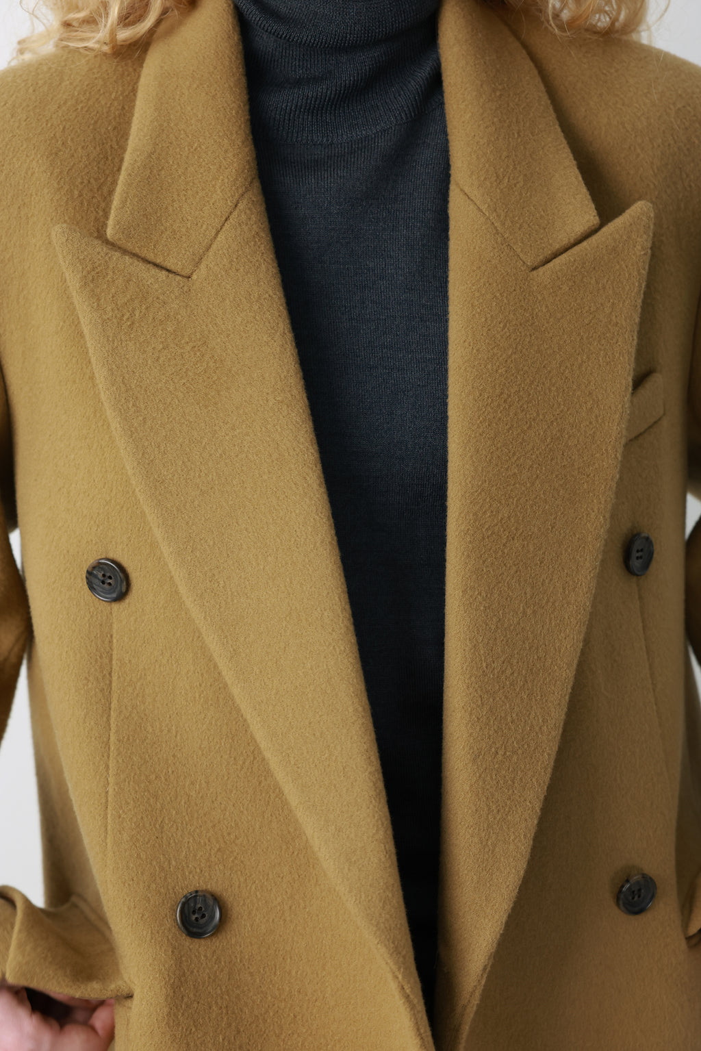 Double Tailored Long Coat Camel