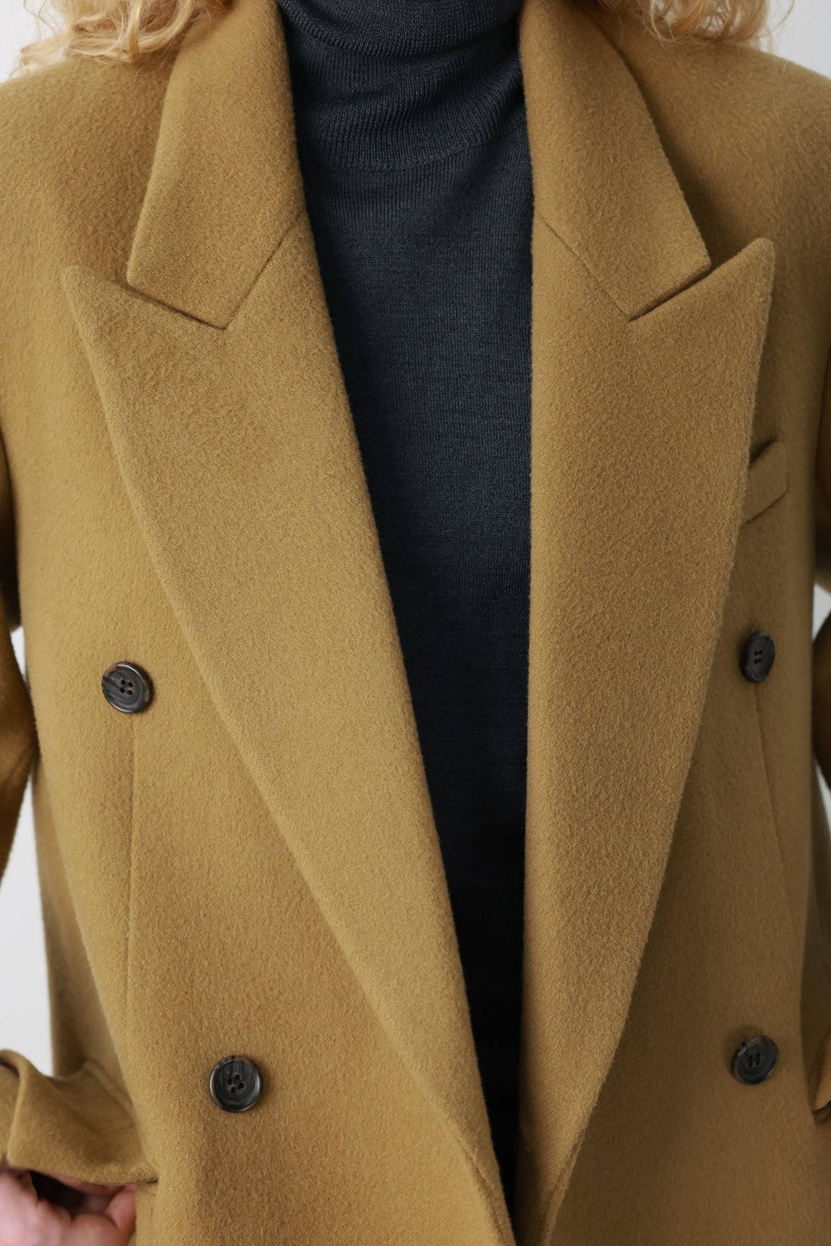 Double Tailored Long Coat Camel