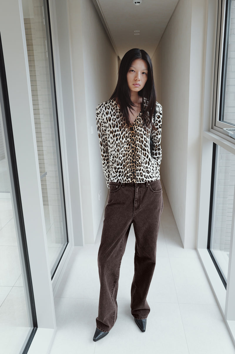 Leopard knit cardigan