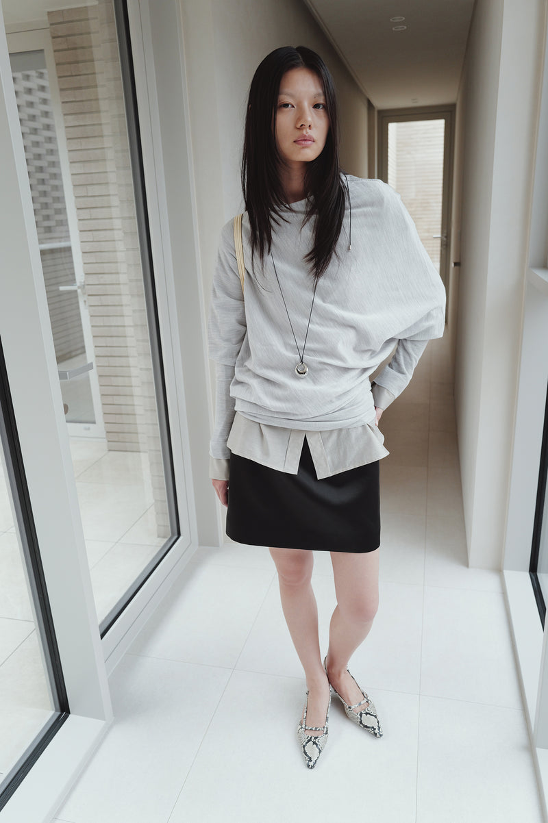 Satin mini skirt