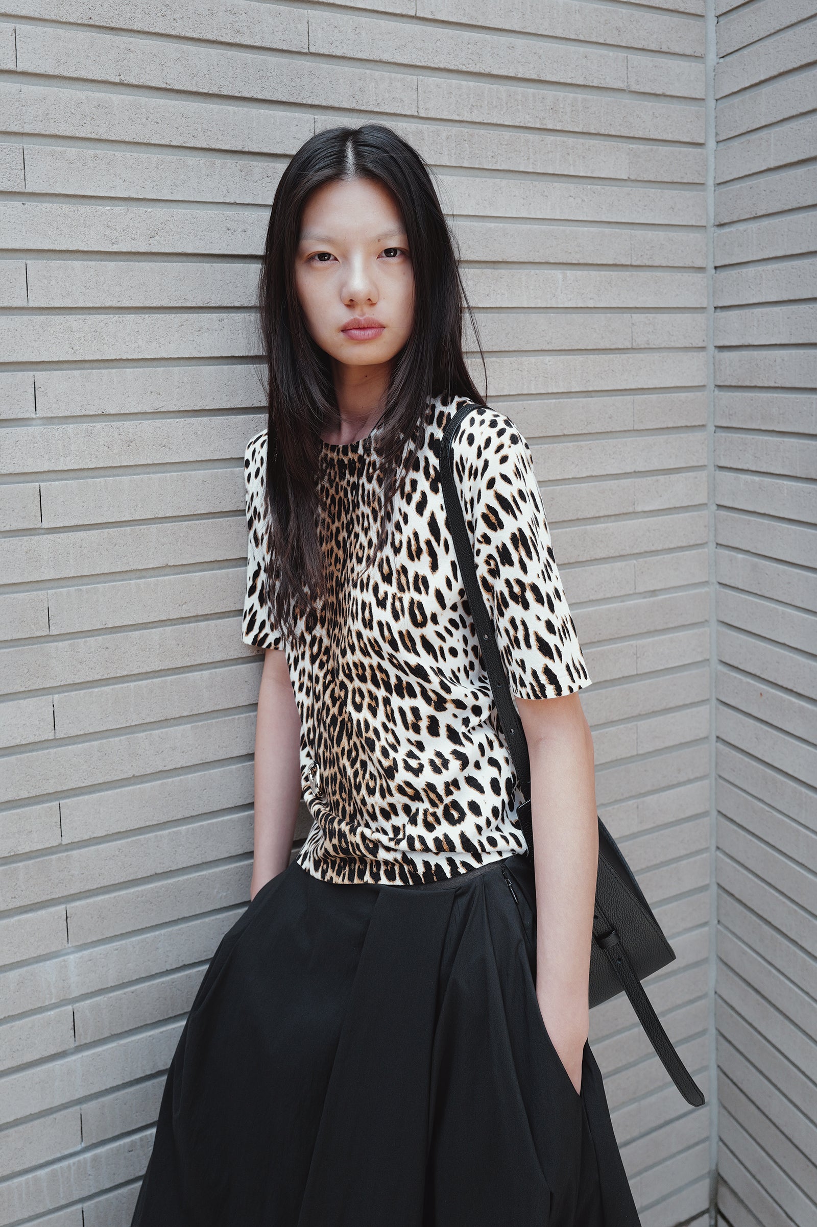 Leopard knit pullover