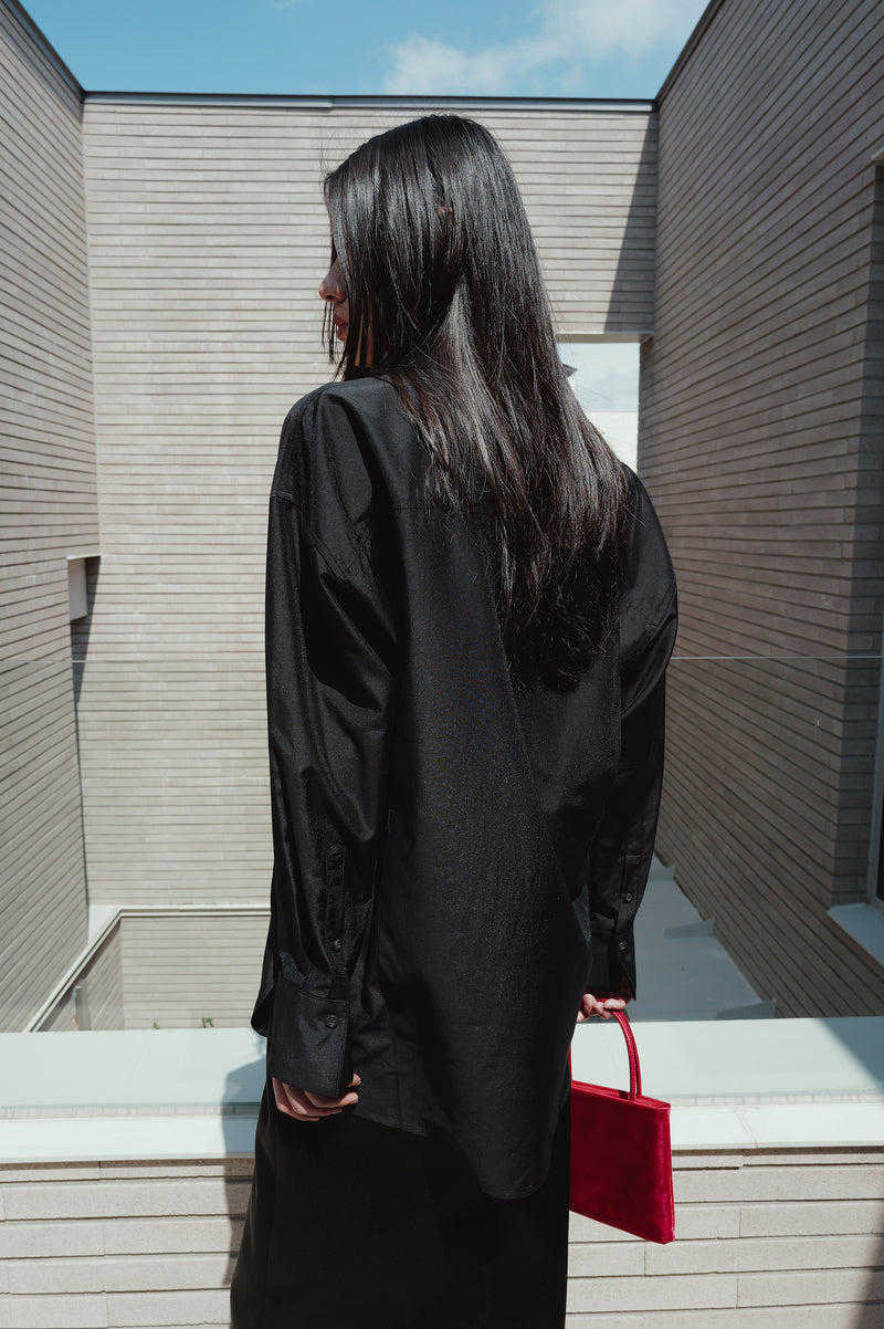 Belted Sheer Shirt Black