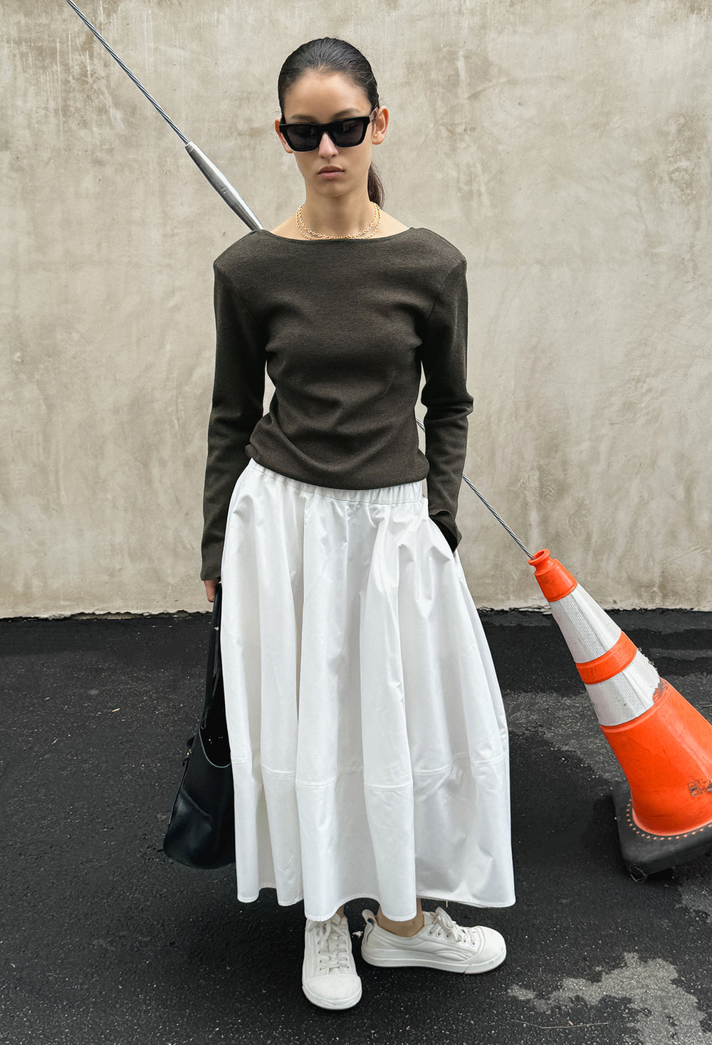 Washable Wool Cotton Knit Khaki